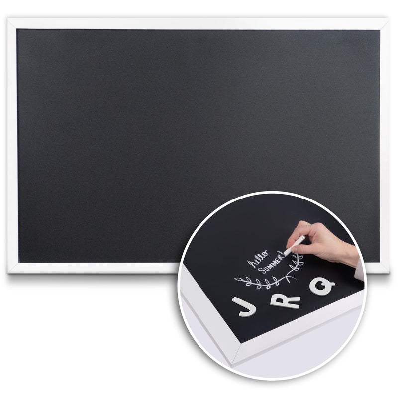 Loddie Doddie Magnetic Chalkboard & Magnet Board - 24"x36", White - Porcelain Enamel & Chalkboard Calendar - Photo & Magnet Display - Rustic Farmhouse Charm & Kitchen Menu Board - Image 2